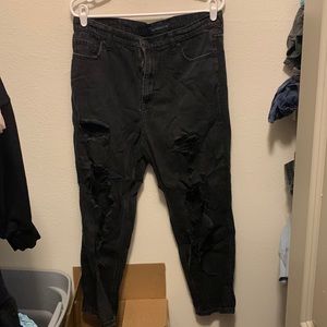 aeropostale black denim mom jeans size 12